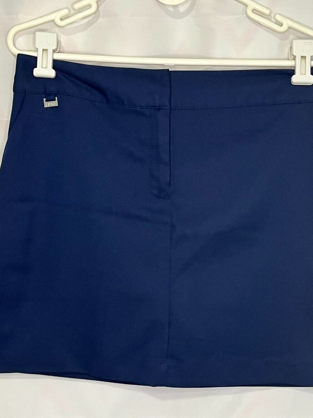Izod Womens Skort Navy Blue Pockets Golf Solid Zip Button Front Size 6